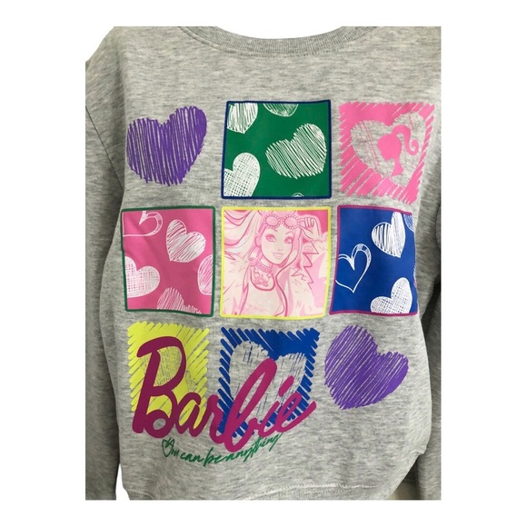 Barbie gray Barbie collage graphic print sweatshirt size large new - Picture 6 of 9
